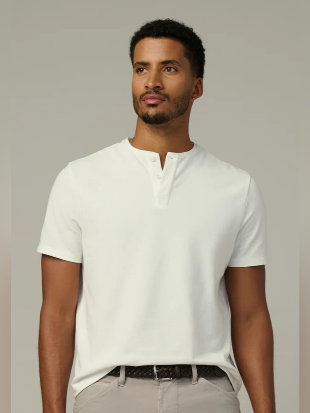 Joe's Jeans SEALED! NWT! The Modern Pique Henley in Coconut Milk. Sz Lg. R2S!